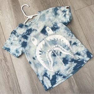 Bape Shark Tshirt tie dye crew tee kids Blue (size 2-3 years) streetwear casual